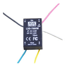 Convertidor MW DC DC con cable 9-56VDC Entrada 700mA 2-52V Salida CE y FCC Led Driver LDD-700HW